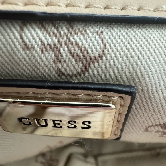 GUESS Monogram Leather Backpack in Brown and Tan - Picture 15 of 16